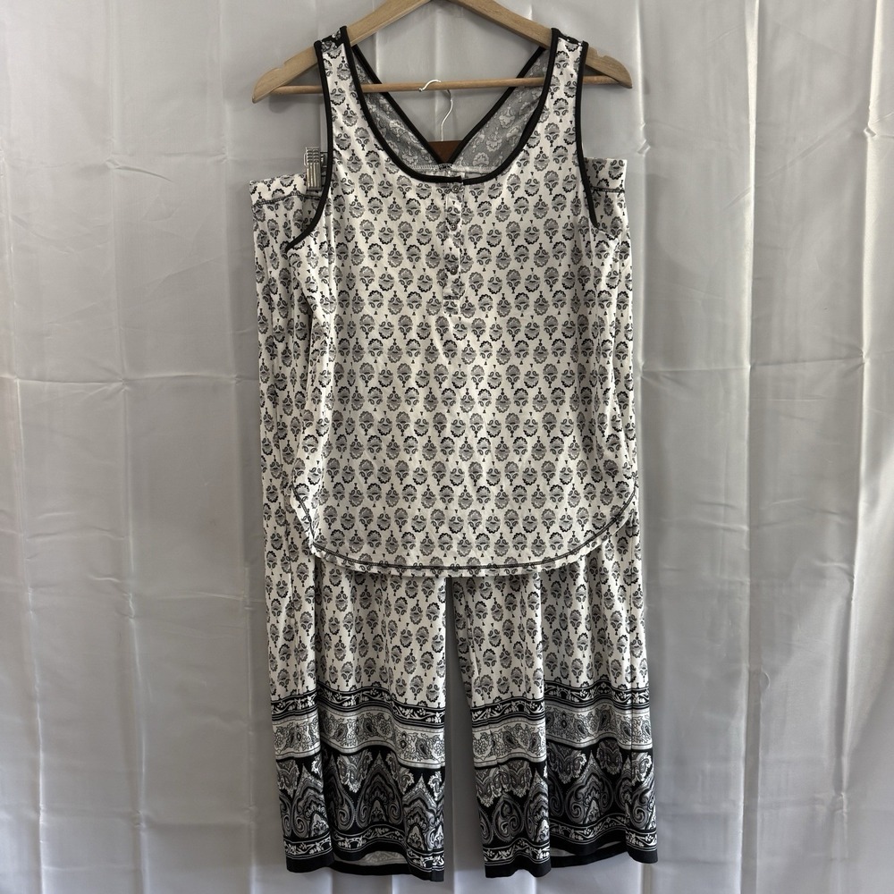 Gilligan & O'Malley Pajama Set XL Sleep Pants M Top Boho Comfortable **read